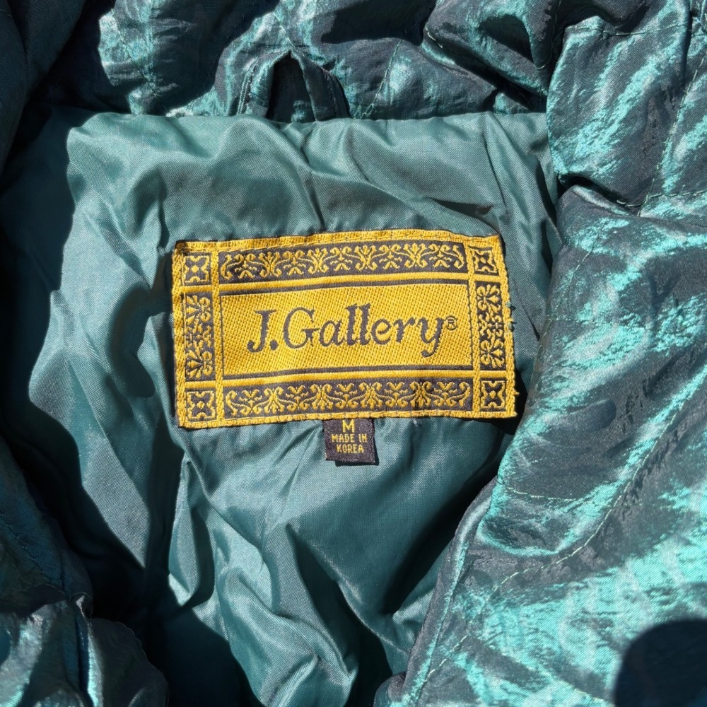 Vintage J Gallery Patchwork Iridescent Bomber Jac… - image 2